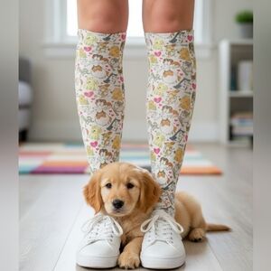 Dog/Puppy Themed Knee Socks (Women’s Small)